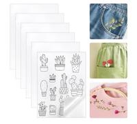 KYYGKY 6PCS 30x21cm Stickvlies Wasserlöslich Selbstklebend Stickpapier Wasserlöslich Bedruckt Stickfolie Wasserlöslich Wasserlösliches Stickvlies Wasserlösliches Stickpapier für Druckbar Oder DIY