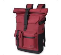 KYYLZ Rucksack Damen,Rolltop Rucksack Herren,28L Groß Schulrucksack Rucksack Wasserdicht mit Laptopfach 17.3 Zoll,Tagesrucksäcke Reiserucksack Lässiger Backpack Freizeit Uni Arbeit Wandern (Rot)
