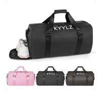KYYLZ Sporttasche Damen, 28L Reisetasche Herren Schwimmtasche Kinder, Gym Bag mit Schuhfach und Nassfach, Trainingstasche, Weekender, Sports Bag, Wasserdicht Sporttasche für Gymshark, Fitness, Schwarz