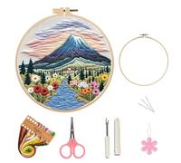 KZARYVEXIS Stickset für Erwachsene Anfänger, DIY Stickerei Kit (Landschaft) | Komplettes Starter Set mit Blumen-Landschaft & Karussell, Bastelgeschenk mit Motiv, Ideal für Anfänger, Kreativ & Entspannend