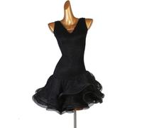 kzytamz Latein Turnierkleid Für Frauen Flamenco Kleid Walzer Performance Kleid Turnierkleid Schräger ?Saum Für Frauen Flamenco Kleid Walzer Performance Klei (L,Black)