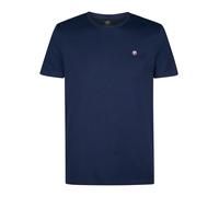 Petrol Industries Herren T-Shirt Basic Logo - Rundhals - Kurzarm - Baumwolle - Herrenbekleidung - Blau - L