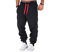 L.A.B 1928 Herren Jogginghose Trainingshose Sporthose Fitness Jogg Japan Kosmo Style Hose LAB-7004 (3XL, Anthrazit/Rot)