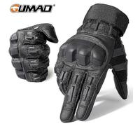 (L,Black)Men's Touch Screen PU Leather Gloves Military Tactical Gloves Outdoor Sports Shooting Hunting Airsoft Cycling Full Finger Gloves