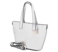 L.CREDI Damen Schultertasche Shopper MOENA Weiß Kunstleder - vegan, Größe:-, Farbauswahl:weiß