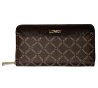 L.CREDI Geldbörse Filiberta Zip Around Wallet Chocolate Dunkelbraun | Reißverschlussfach auf der Rückseite