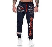 L.gonline Herren Jogginghose lang | Monte Carlo 592 | Schwarz/Rot | 3XL