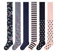 L&K-II 6er Kinder Strumpfhose Mädchen Strumpfhose Baby Strumpfhose für Mädchen Blumen Punkt Streifen Muster 6 Stück in Set 27257 134-140
