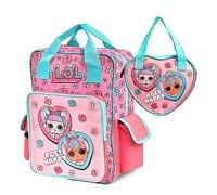 L.O.L. Surprise! LOL Rucksack für Kinderzimmer, Mädchen Rucksack, Kinder Tasche für Mädchen, Gepolsterte Schultern Kleinkind Tasche mit Reißverschluss, Glamour Geschenk, 35cm x 26cm, Rosa/Blau