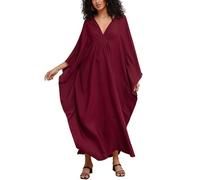 L-Peach Damen Bohemian Kaftan Maxi Loungewear Übergroße Nachthemd Homewear Strand Vertuschen Kleid