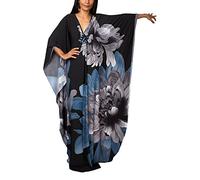 L-Peach Damen Bohemian Kaftan Maxi Loungewear Übergroße Nachthemd Homewear Strand Vertuschen Kleid
