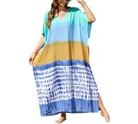 L-Peach Damen Loungewear Kaftan Freizeitkleidung Nachtkleid Strandkleid Übergroß Kaftan Cover ups