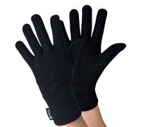 (L-XL, Schwarz) THMO - THMO - Herren 3M Thinsulate Thermo Handschuhe Gestrickt mit Warm Gefüttert