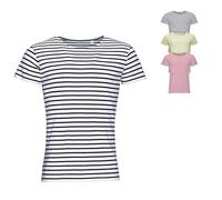 L01398 SOL´S Herren Rundhals T-Shirt Miles Gestreift White 3XL