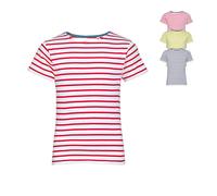 L01400 SOL´S Kinder Rundhals T-Shirt Miles Gestreift White 6 Jahre