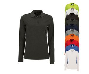 L02083 SOL´S Damen Langarm Piqué Polo Hemd Perfect Apple Green XL