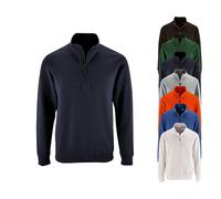 L02088 SOL´S Herren Sweatshirt mit hohem Kragen und ReißverschlussStan Grey Melange S