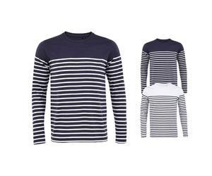 L03099 SOLS Männer Langarm T-Shirt MATELOT Gestreift White S