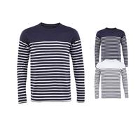 L03099 SOLS Männer Langarm T-Shirt MATELOT Gestreift White XL