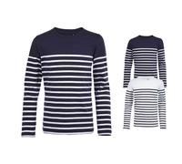 L03101 SOLS Kinder Langarm T-Shirt MATELOT Gestreift French Navy 8 Jahre (118/128)