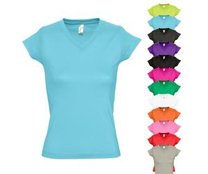 L156 SOL´S Damen V-Ausschnitt T-Shirt Moon Atoll Blue L
