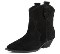 L37 - Damen Cowboystiefel, NEW SOMEBODY ELSE, Stiefeletten Damen, Wildleder, Handgefertigte Schuhe, Einzigartiger Stil, Ankle Boots - Schwarz