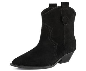 L37 - Damen Cowboystiefel, NEW SOMEBODY ELSE, Stiefeletten Damen, Wildleder, Handgefertigte Schuhe, Einzigartiger Stil, Ankle Boots - Schwarz