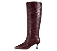 l37 Leder-Stiefel in Bordeaux - Größe 38 | Damen Stiefel
