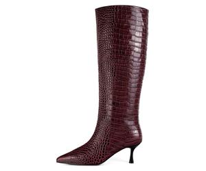 l37 Leder-Stiefel in Bordeaux - Größe 38 | Damen Stiefel