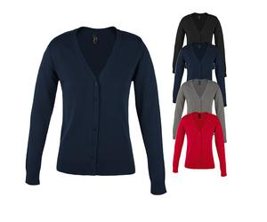 L419 SOL´S Golden Strickjacke mit V-Ausschnitt für Damen Navy M