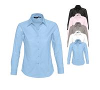 L611 SOL´S Damen Oxford-Langarmbluse Embassy Sky Blue XL