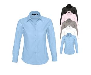 L611 SOL´S Damen Oxford-Langarmbluse Embassy Sky Blue XL