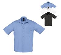 L622 SOL´S Popeline-Kurzarmhemd Bristol Middle Blue L