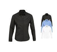 L634 SOL´S Damen Langarm Stretch Hemd Eden Black XL