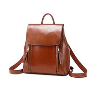 L6NqIAG Lederrucksack für Damen Frauen Rucksack Cross Body Umhängetasche Echtes Leder Mädchen Schule Weibliche Natürliche Haut Buch Laptop Messenger Bags