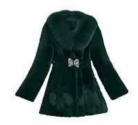 L9WEI Damen Pelzmantel Elegant Wintermantel Warme Kunstpelz Flauschige Winter Mantel Frauen Kuschelig Fellmantel mit Kapuze