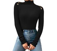 L9WEI Damen Sweater, Rollkragen Pullover Damen Sexy Slim Strickpullover Warm Winterpullover Langarm Stretch Pulli Bequem Tops