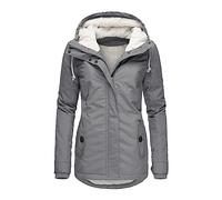 L9WEI Jacke Damen, Damen Winter Warme Jacke Gefütterte Winterjacke mit Kapuze Frauen Outdoor Steppjacke Einfarbig Slim Übergangsjacke