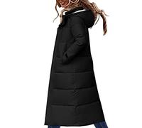 L9WEI Knielang Winterjacke Damen Daunen Jacke Warm Daunenmantel Winter Leichte Gesteppte Lang Jacke Frauen Dicker Winter Wintermantel mit Kapuze