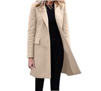 L9WEI Lang Damen Elegant Offener Anzugjacke Mode Cardigan Oversize Frauen Winter Temperament Mode Strickjacke Stretch Basic Knöpfen ÜBergangsjacke