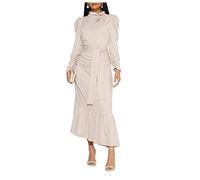 L9WEI Muslimische Langärmliges Kleid Gebet Kleider Damen Muslim Abaya Dubai Kleidung Kleider Arab Arabisch Indien Türkisch Casual Robe Maxikleid