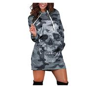 L9WEI Sexy Schulterfrei Kurz Kleid Damen Mode Drucken Kleider Elegant Kleider Sommerkleid Langarm Minikleid Slim Rock mit Falten Mini Kleider