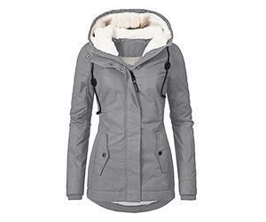 L9WEI Slim Winterparka Damen Gefüttert Wintermantel Warm Winter Jacke mit Kapuze Dicker Parka Outdoor Jacke Frauen Winter Leichte Outdoorjacke