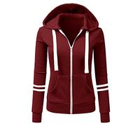 L9WEI Sweatjacke mit Kapuze Damen Herbst Winter Reißverschluss Leicht Warme Lang Freizeitjacke Frauen Basic Jacke Große Größen Kapuzenjacke Kapuzenpullover