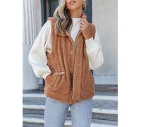 LA Angels Teddyweste in Hellbraun - Größe S | Damenjacken