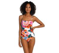 La Blanca Damen Einteiliger Bandeau Badeanzug, Mehrfarbig/Blumenrhythmus, 46