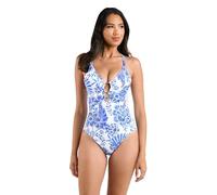 La Blanca Damen Einteiliger Bügel, Schnürung Badeanzug, Blau/Beyond The Pacific, 40