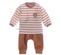 La Bortini Baby Anzug 2-teilig Set Langarmshirt Hose T-Shirt gestreift Babys Kinder Jungen Mädchen Babykleidung bequem Unisex Babymode Erstausstattung Kleidung Geschenk Geburt Babyset (beige, 62-68)