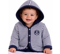 La Bortini Baby Sweatjacke Gestreift - Leichte Kapuzenjacke aus reiner Baumwolle - Baby Jacke/Jäckchen - Unisex - Größe 50-98 (DE/NL/SE/PL, Numerisch, 56, 62)