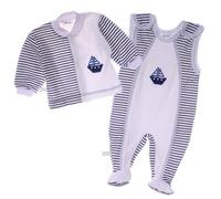 La Bortini Strampler Jäckchen & Mütze Set Baby Anzug 3tlg 44 50 56 62 68 74 (62-68)